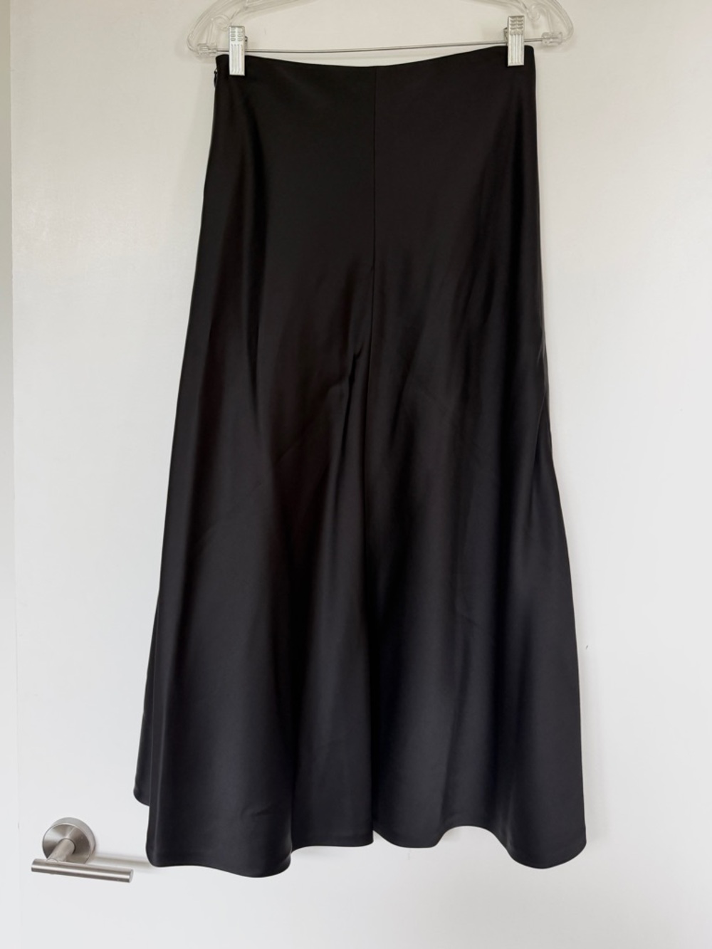 Theory black satin A line midi skirt - Picture 5 of 5